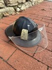 Cairns   Brother Fire Helmet Black Fiberglass With Plectron Face Shield 7 1 4