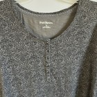 Ruff Hewn Shirt Womens Large Gray Floral Henley Long Sleeve Tee Cotton