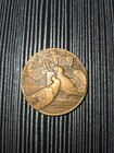 1937 Rare Bronze Art Deco Medal Famous Fable Pigeons Lovers