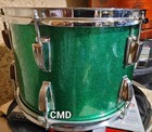 Vintage Ludwig Orig Classic Maple 13  Tom Drum 6 Ply Green Sparkle 1980 Chicago