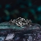 Boho 925 Sterling Silver New Fashion Vintage Style Charm Rose Flower Ring Size 7