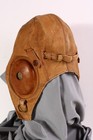 Ww2 Japanese Pilot Leather Flight Helmet W front Star   Stamp 1 Ear Pad Insert