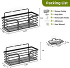 Shower Caddy  Adhesive Shower Organizer With Soap Dish And 4 Hooks  Rustproof St