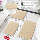 Toilet Contour Rug Extra Soft Chenille Bath Mat 24x20 Toilet Base  Beige