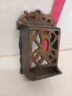 Vintage Taiwan Cast Iron Wall Match Holder Victorian Style Match Safe