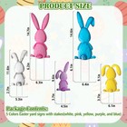 Outdoor Easter Yards Signs Decorations  5 Pack Metal Bunny Signs With Stakes    