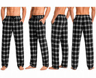 Men s Cotton Knit Flannel Plaid Lounge Pajama Pants
