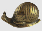 Vintage Solid Brass Lucky Snail Figurine Paperweight 3 5    G3-11