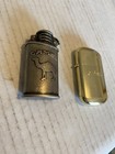 Vtg Camel Trench Style Pewter Color Finish   Camel Polished Brass Color Lighters