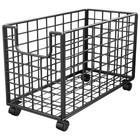 Rolling Storage Basket Cart Metal Organizer Bins For Stuffed Toy Clothes Blanket