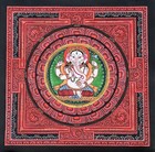 Set Of 2 Ganesha Sri Yantra Hand-painted Thangka Ganapati Shri Chakra Art