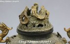 China Bronze  Gilt  Ancient Dynasty 9 Dragon Beast  Incense Burner Censer Statue