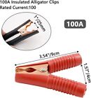 2pcs Car Alligator Clips Crocodile Clip Battery Test Clamps 100a Red Black