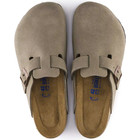 Birkenstock Boston Soft Footbed Clog Taupe Suede Unisex Comfort Slip-on Sandals