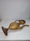 Rare Antique Hand-engraved Islamic Brass Coffee Pot - Vintage Arabic Ewer Decor