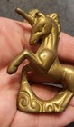 Lot Of 2 Vintage Solid Brass Unicorn Figurines Or Paperweights 2 5  Miniature