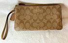 Coach    f54057   Large Double Corner Zip Monogram  c  Wristlet W  Hangtag- Nwot