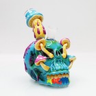6 Inch Halloween Blue Girly Skull Head Glass Water Pipe Bongs Hookah Bong 14mm