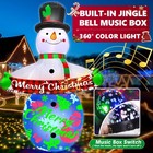 7ft Christmas Inflatable Snowman Outdoor Yard Music 360   Led Projector Lights