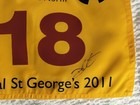 Darren Clarke Signed 2011 British Open Golf Flag  Royal St  George s Pga