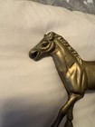 Vintage Brass Horse Figurine Statue Heavy Metal Gallop Prancing Running 9   