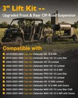 3  Preload Spacers Suspension Lift Kit Fit 18-23 Can-am Defender Lone Star 97035