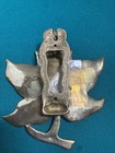 Vintage Solid Brass Leaf Shaped Door Knocker 6    X 5    Great Detail