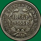 1857 Seated Liberty Half Dime Almost Uncirculated Au Coin  36572