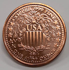 2011 One Avdp Ounce  999 Copper Round W walking Liberty Obverse Design