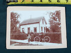 1890s Antique Boy Child Woman With Bicycle Victorian Era Photo   Photograph