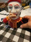 Vintage Cast Iron Mechanical Clown Coin Bank 7  Tall Humpty Dumpty