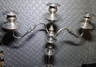 Candle Bras Silver Plated 3 Candlestick Holders Lifetime Brand Pair