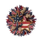 Patriotic Wreath For Home Independence Day Wooden Star Wreath Wall Hanging