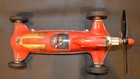 1950   s Cox Thimble Drome Prop Rod Tether Car  Red With Aluminum Pan