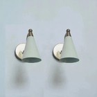 Pair 1950s Stilnovo Mid Century Modern Brass Wall Sconces Italian Wall Lights