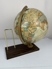 Vintage Replogle World Nation Series 12    Globe Meredith Corp Wood Base Bookend