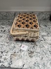 Vintage Wicker Sewing Basket With Tray And Extra Supplies
