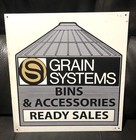 Vintage Grain System Corn Or Soybean Storage Bins Farm Advertising Metal Sign