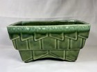 Vtg Cookson Pottery Ceramic Green Geometric Rectangular Planter 2808 Usa Pottery