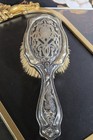 Antique Victorian Art Nouveau German Silver Vanity Hair Brush Estate Find