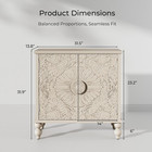 Buffet Cabinet With Storage  Sideboard With 2 Carved Doors  Beige