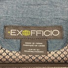 Exofficio Fishing Button Up V Neck Shirt Womens S Long Sleeve Nylon Vented Blue