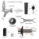 Hgkeke 3  Shank Stainless Steel Core Beer Faucet With Wrench  Chrome 