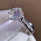 3 0ctw Round Cut Vvs1 Moissanite Solitaire Engagement Ring 14k White Gold Plated