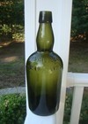 Antique John Gillon   Co s King Wm Iv 3 Pc Mold Whittled Liquor Bottle