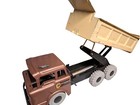 Louis Marx Scissors Powerhouse Hydraulic Dump Truck Gold   Beige 1950   s Vintage