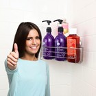Corner Bathroom Shower Caddy Shelf Organizer Suction Cup Wall Storage Basket    