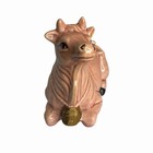 Vintage Kenmar Ceramic Pink Cow Sugar Bowl W lid 6 In