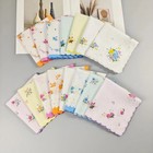 Thin Feel 11 6inch 29 5cm Cotton Crescenta Women s Printed Handkerchief Retro 12