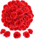 50pcs Mini Red Roses Artificial Flower Heads  1 57    Fake Rose For Diy Wedding   